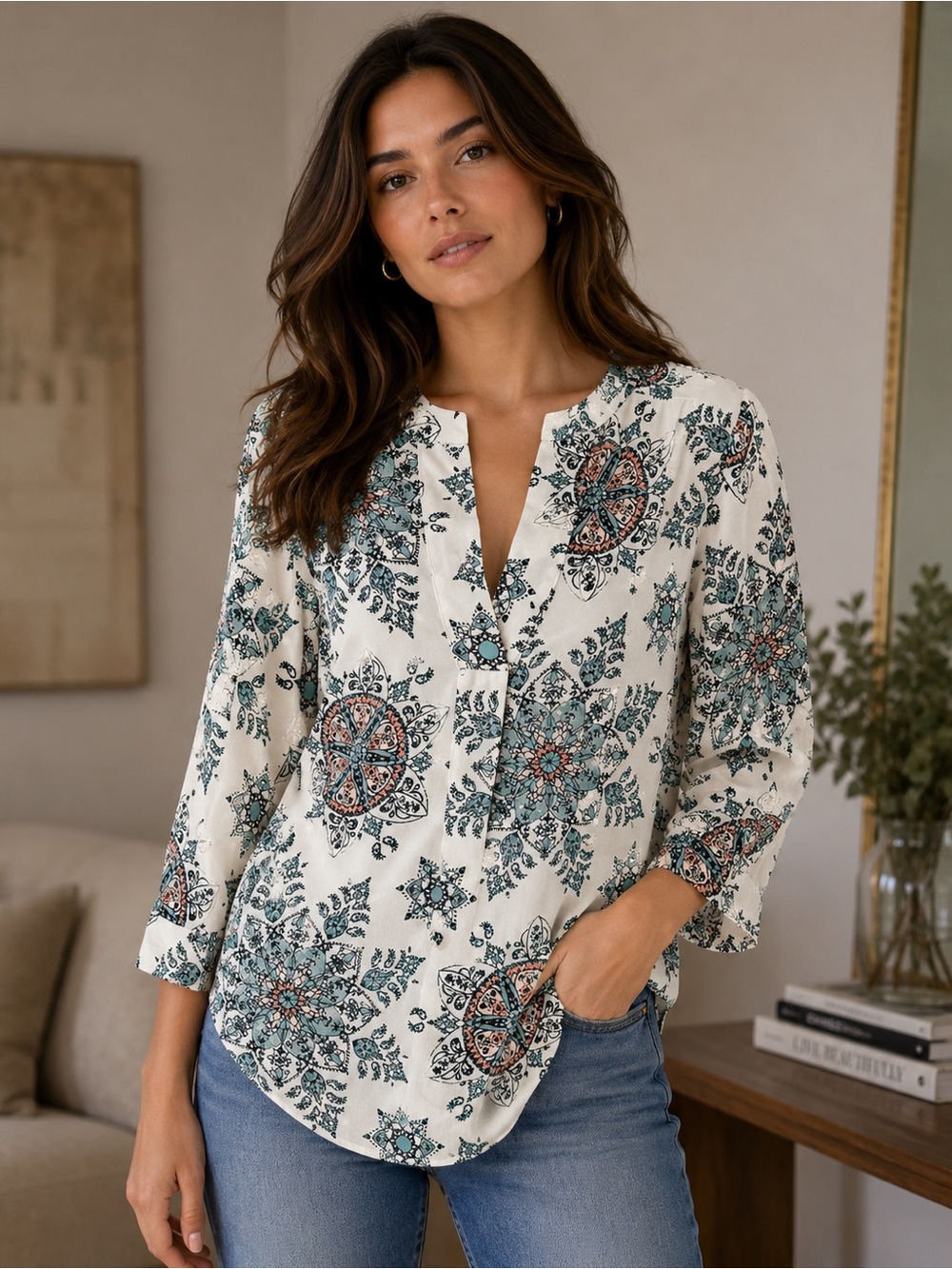 Gorgeous pattern and flattering top